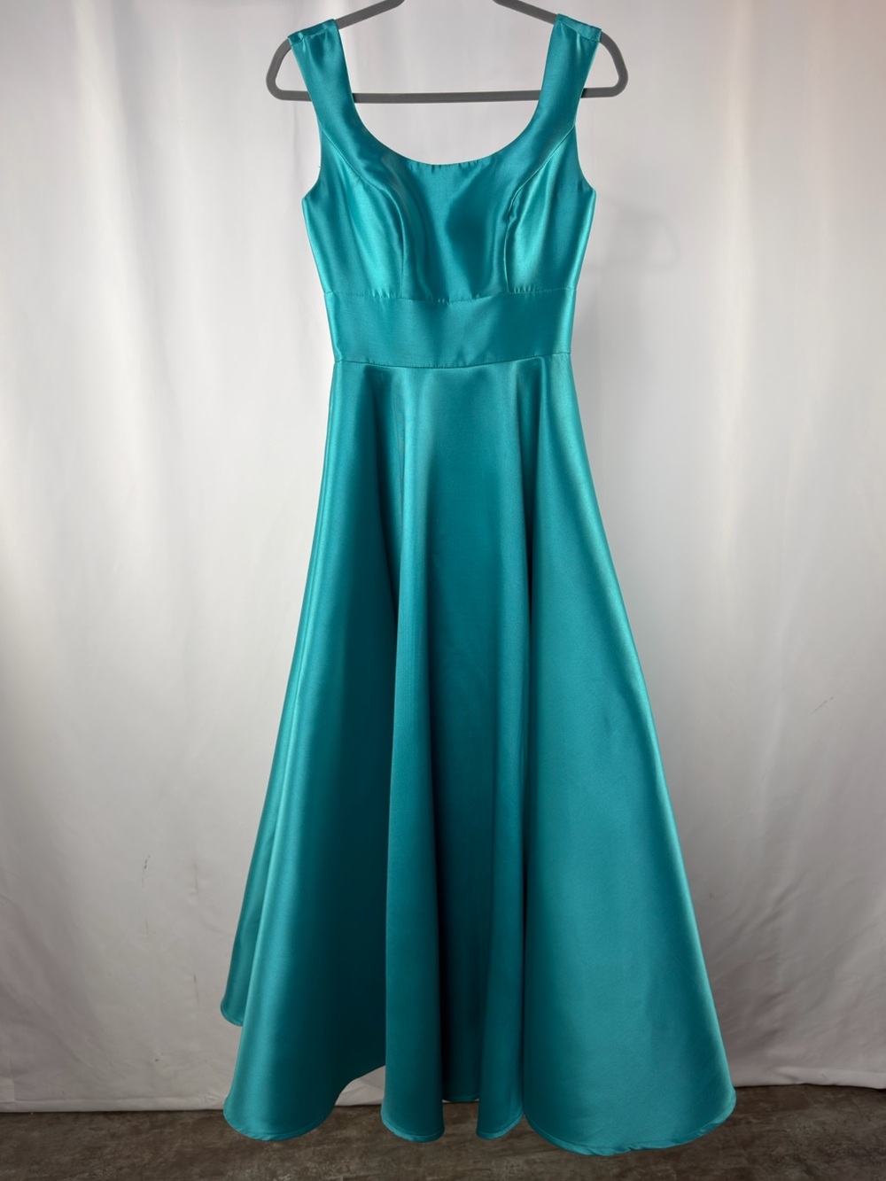 Madison James 22-722M Modest Prom Dress Gown in Peacock Teal Size 4
